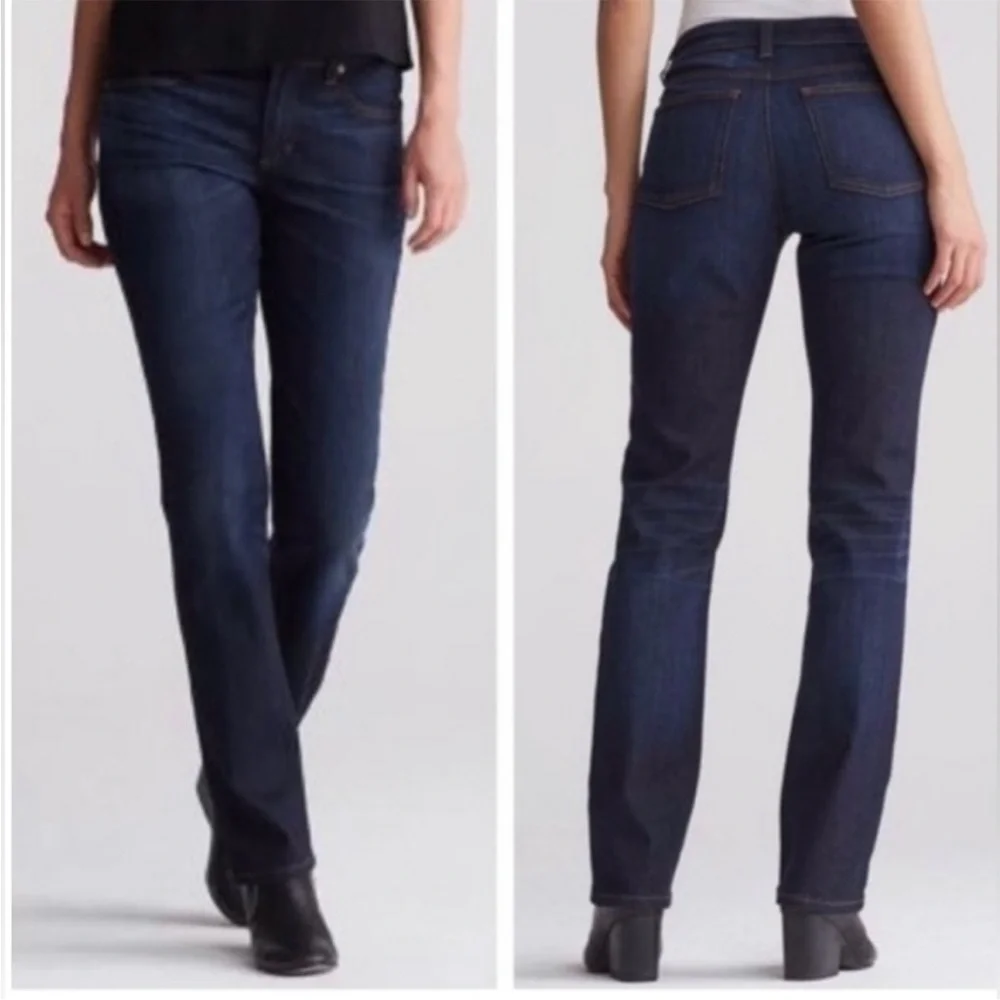 Eileen Fisher Dark Wash Straight Leg  Jeans Sz 4 EUC